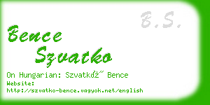 bence szvatko business card